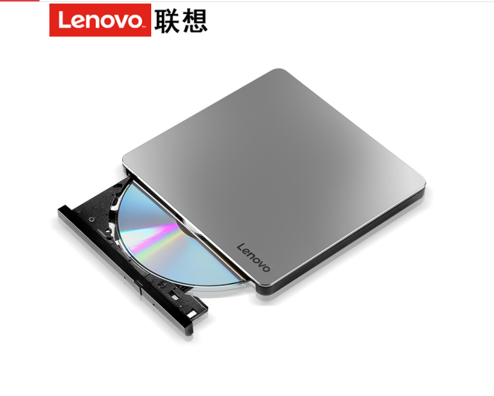 联想（Lenovo）DB85 8倍速 铝合金Type-C/USB外置光驱 外置DVD刻录机 移动光驱 Windows/MAC系统（银黑色）